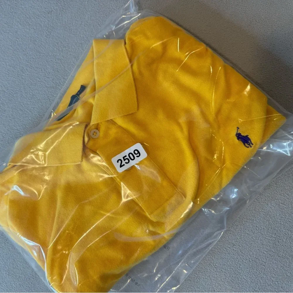 VintagePolo by Ralph Lauren polo shirt, yellow with royal blue horse Sz XXL mens - Picture 12 of 12